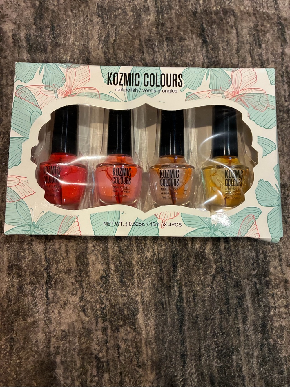 Women Bath & Body Nail Polish Set - Red, Coral, Orange, Yellow